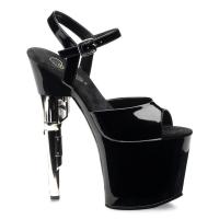 BONDGIRL-709 Pleaser high heels platform sandal black patent gun heel
