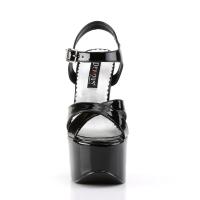 CANDY-40 Devious Damen High Heels Plateausandaletten gekreuzte Riemen schwarz Lack