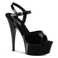 CAPTIVA-609 Pleaser high heels platform sandale rhinstones black patent