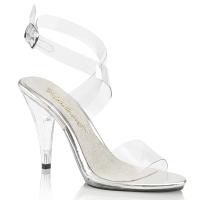 CARESS-412 sexy Fabulicious Damen High-Heels Sandaletten klar mit Wickelbändern