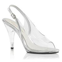 CARESS-450 sexy Fabulicious High-Heels Slingback Sandaletten transparent silber
