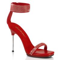 CHIC-40 Fabulicious edle Damen High Heels Miniplateausandaletten rot Matt Strass