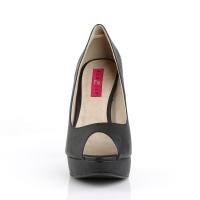 Sale CHLOE-01 Pleaser high heels platform peep toe pump black vegan leather 43