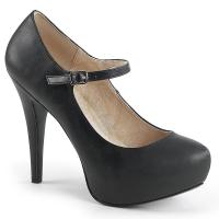 CHLOE-02 Pleaser high heels platform mary jane pump black vegan leather