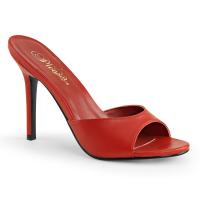 CLASSIQUE-01 Pleaser high heels peep toe slide red kid pu