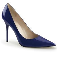 CLASSIQUE-20 Pleaser Damen High-Heels Pumps navyblau Lack vorn spitz geschnitten