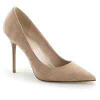 CLASSIQUE-20 Pleaser High-Heels Pumps hautfarben Wildleder vorn spitz geschnitten