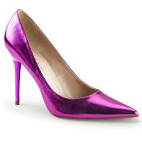 CLASSIQUE-20 Pleaser Damen High-Heels Pumps Orchidee Metallic vorn spitz geschnitten