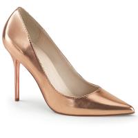 CLASSIQUE-20 Pleaser Damen High-Heels Pumps roségold Metallic vorn spitz geschnitten