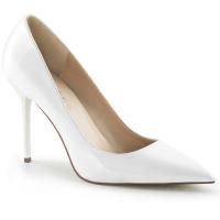 Sale CLASSIQUE-20 Pleaser high heels pointed toe classic pump white patent 46