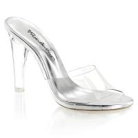 CLEARLY-401 sexy Fabulicious Damen High-Heels Plateaupantoletten lucite transparent