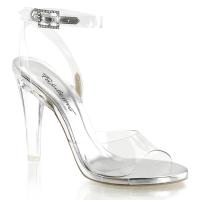 CLEARLY-406 Fabulicious high heels platform wrap around ankle strap sandal clear lucite