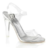CLEARLY-408 sexy Fabulicious High-Heels Plateausandaletten transparent lucite