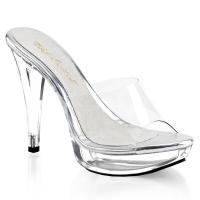 COCKTAIL-501 Fabulicious High-Heels Plateaupantoletten transparent mit Lederinnensohle