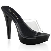 Sale COCKTAIL-501 Fabulicious High-Heels Plateaupantoletten transparent schwarz 43