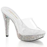 COCKTAIL-501DM Fabulicious high heels platform slide clear silver rhinestones
