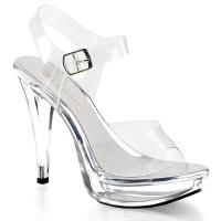 COCKTAIL-508 Fabulicious high heels platform ankle strap sandal clear