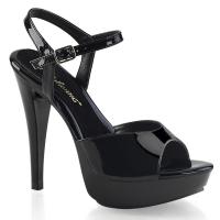 COCKTAIL-509 Fabulicious high heels platform ankle strap sandal black patent