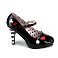 CONTESSA-57 Funtasma High-Heels Mary Jane Pumps Herz Karo Pik Kreuz schwarz Lack