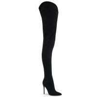 COURTLY-4017 Pleaser High-Heels Crotch Overkneestiefel asymetrischer Außenschaft schwarz