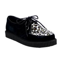 CREEPER-600 DemoniaCult Männer Plateau Schnürschuh schwarz Wildleder Gepardenprint
