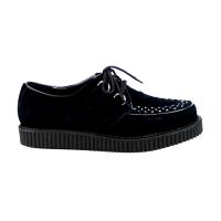 CREEPER-602S Demonia Unisex Plateau D-Ring Schnürschuhe schwarz Wildleder