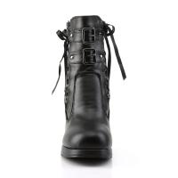 Sale CRYPTO-51 DemoniaCult Plateaustiefeletten schwarz rot Lederoptik Spitze Korsettschnürung 40