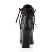 Sale CRYPTO-51 DemoniaCult Plateaustiefeletten schwarz rot Lederoptik Spitze Korsettschnürung 40