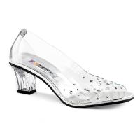 CRYSTAL-100 Funtasma Damen Pumps Peep Toe transparent mit Strassdekor