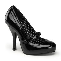 CUTIEPIE-02 Pin Up Couture High-Heels Mary Jane Riemchenpumps schwarz Lack