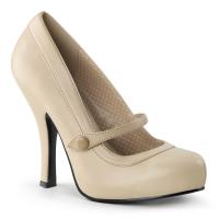 CUTIEPIE-02 Pin Up Couture High-Heels Mary Jane Riemchenpumps creme Lederoptik