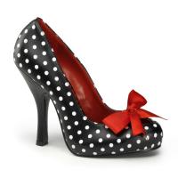 CUTIEPIE-06 Pin Up Couture High-Heels Pumps schwarz weiße Punkte rote Schleife
