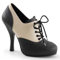 CUTIEPIE-14 Pin Up Couture High-Heels Oxford Schnürpumps creme-schwarz Lederoptik