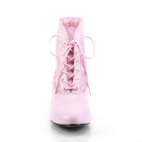 DAME-05 Funtasma viktorianische Damen Stiefeletten babypink Lederlook Spitze