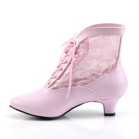 DAME-05 Funtasma viktorianische Damen Stiefeletten babypink Lederlook Spitze