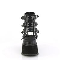 Sale DAMNED-105 DemoniaCult Damen Schnallenriemen Plateaustiefeletten schwarz Lederoptik 39