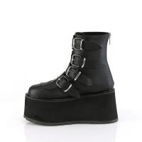 Sale DAMNED-105 DemoniaCult Damen Schnallenriemen Plateaustiefeletten schwarz Lederoptik 39