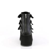 Sale DAMNED-105 DemoniaCult Damen Schnallenriemen Plateaustiefeletten schwarz Lederoptik 39