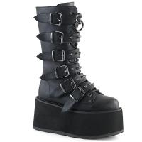 Sale DAMNED-225 DemoniaCult Damen Plateaustiefel 6 Riemchen Nieten schwarz Matt 40