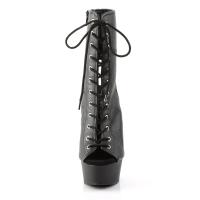 Sale DELIGHT-1016 Pleaser High Heels Peep Toe Plateaustiefeletten schwarz matt 39