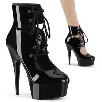 Sale DELIGHT-600-22 Pleaser High Heels platform ankle bootie pump black patent 41