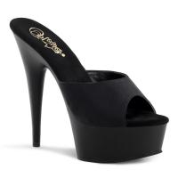 DELIGHT-601PS Pleaser High-Heels Stilettoabsatz Plateaupantoletten schwarz matt potosoie