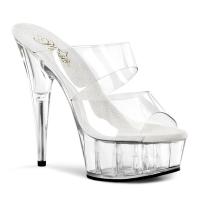 DELIGHT-602 elegant Pleaser High Heels platform two-band slide transparent