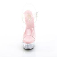 DELIGHT-608 sexy Pleaser Damen High-Heels Plateausandaletten transparent babypink