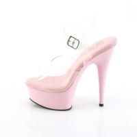 DELIGHT-608 sexy Pleaser Damen High-Heels Plateausandaletten transparent babypink