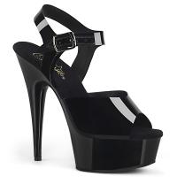 DELIGHT-608N Pleaser High Heels platform ankle strap sandal black