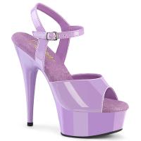 DELIGHT-609 Pleaser elegante Damen High-Heels Plateausandaletten lavendel Lack