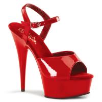 DELIGHT-609 Pleaser High-Heels Plateausandaletten rot Lack Lederinnensohle