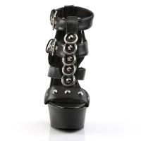 Sale DELIGHT-658 Pleaser High-Heels Plateausandaletten schwarz matt T-Riemchen 41