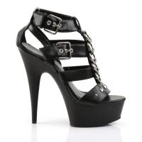 Sale DELIGHT-658 Pleaser High-Heels Plateausandaletten schwarz matt T-Riemchen 41